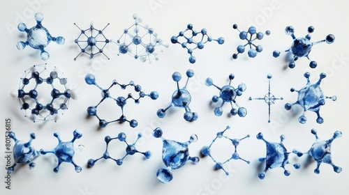 An hexagonal molecule badge. A logo with light and dark hexagonal molecules. DNA macromolecules and science bio code logos. Isolated modern symbols.