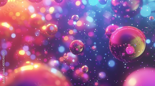 vibrant colorful spheres floating in space abstract 3d render