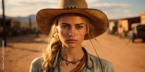 Rugged cowgirl in the desert