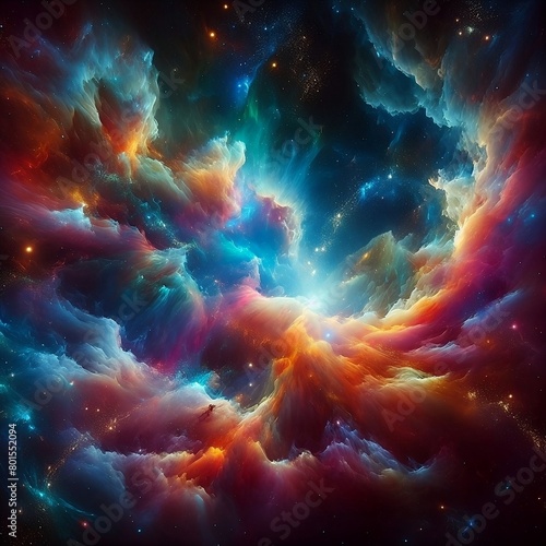 Nebulosa de colores en movimiento.