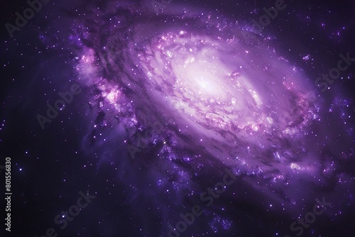 Stunning Purple Galaxy with Bright Stars and Cosmic Dust