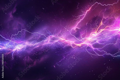 Stunning Purple Lightning in a Starry Night Sky