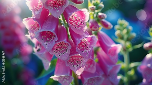  A tight shot of a pink bloom, speckled with numerous water beads on its petals, against a softly blurred backdrop