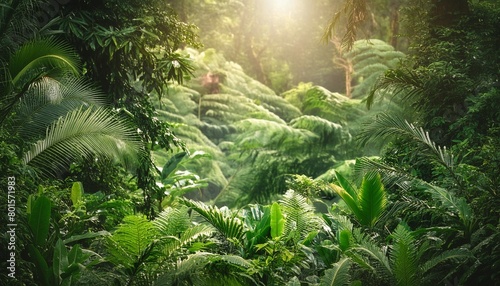 rainforest jungle lush vegetation digital art background