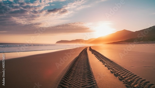 tyre tread pattern in beach sand