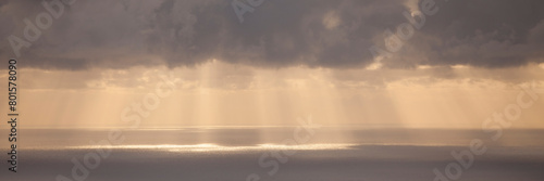 The morning sun hits the water in Reunion Island