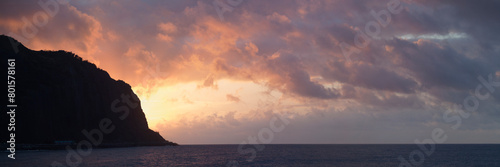 Panoramic view of the sunset in Saint-Denis, Reunion Island