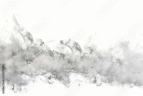 fragrant steam smoke tendrils rising on white background realistic 3d illustration