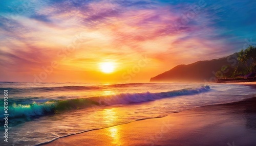 sunset beach banner header seascape beach sea landscape beautiful colorful landscape sunrise