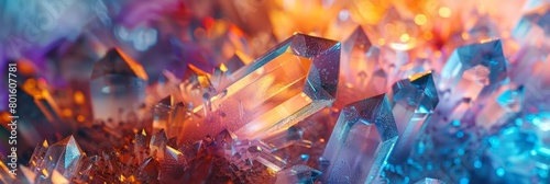 A beautiful close up of colorful crystals.