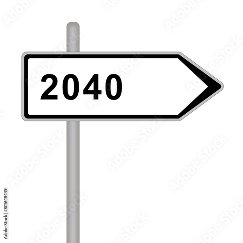 Panneau de direction, année 2040