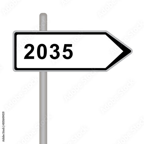 Panneau de direction, année 2035