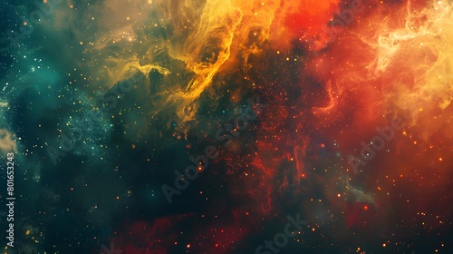 Captivating cosmic spectacle of vibrant nebula colors in deep space background