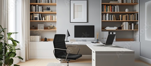 Sleek Black Chair and Computer Workspace 🖥️🖤 | Stylish Home Office Setup