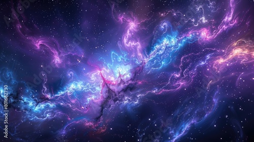 Abstract fluid background resembling swirling galaxies in deep space
