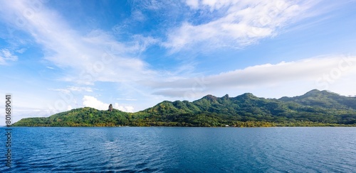 The Mountain Range of the Island of Huahine, French Polynesia