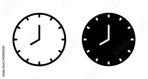 Clock icon vector isolated on white background. Time icon vector. Clock vector icon