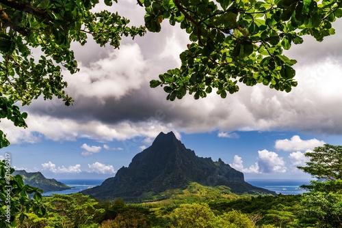 A View of Mount Rotui From Belvedere Lookout, Moorea, French Polynesia