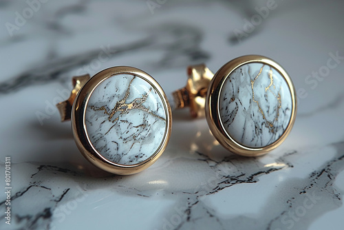 Modern marble-inspired earrings, minimalist and chic.