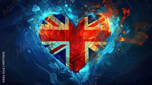 United Kingdom represented as a Heart Shaped Design