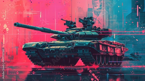 USA Military Tanks in Graphic Design: A Generative AI Masterpiece