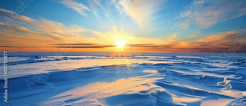 sun in a beach on north pole