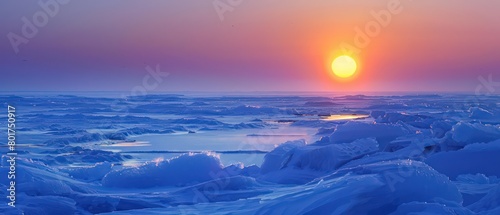 sun in a beach on north pole