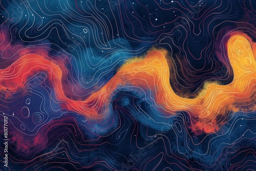 Creative artwork design inspired by artificial intelligence - Abstract doodle pattern illustration
