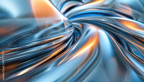 blue and grey curved wallpaper, in the style of refractive surfaces, light cyan and light amber, prerendered graphics, smooth and curved lines