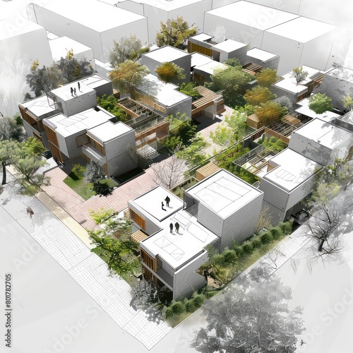planning diagram of small residential courtyards