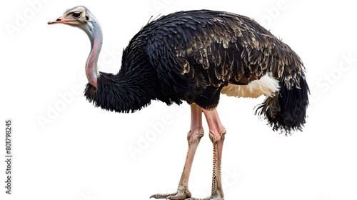 adult ostrich isolated on transparent background
