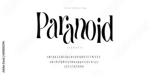 Paranoid Unique Sans Serif Font elegant alphabet letters set. Exclusive Custom Letters. alphabet designs for logo, Poster, Invitation, etc. Typography font classic style, illustrator