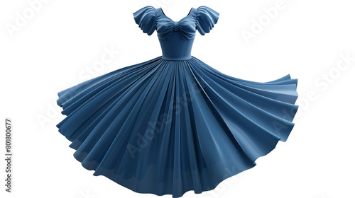 dress blue retro isolated on transparent background