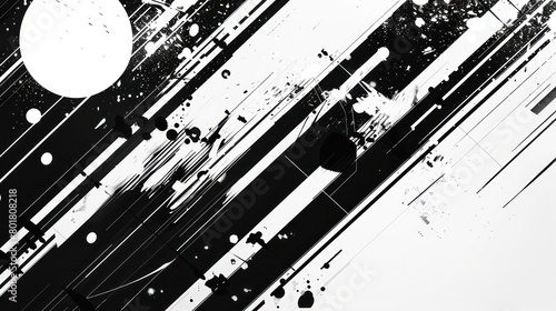  modern abstract background, minimal, cyberpuk, black and white