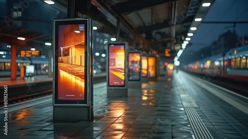 urban train station, outdoor night, late summer