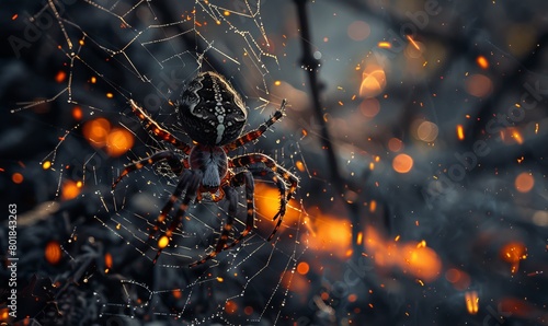 A spider wove a web on an incinerated field