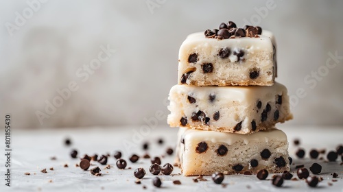 Exquisite stollen bread close up with elegant frosting and vibrant colors on white tabletop