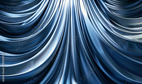 Abstract metallic blue white curtain 3D template background image with the same neat contrast. 