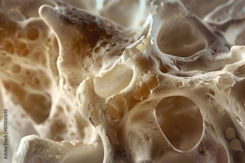 Bone structure, structure of human bone, close-up microscopic view