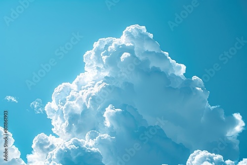 Magnificent Cumulus Cloud Gliding Elevated in the Clear Blue sky. Generative Ai