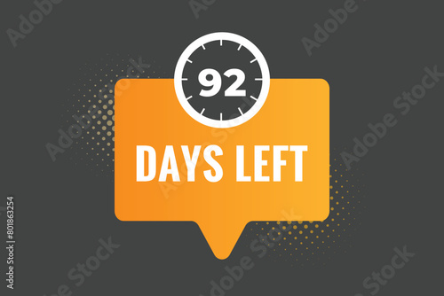 93 days to go countdown template. 93 day Countdown left days banner design. 93 Days left countdown timer