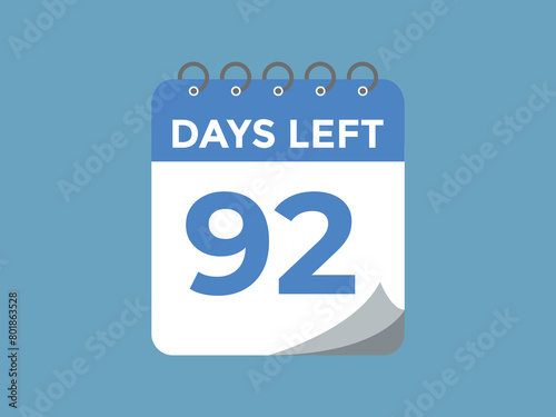 93 days to go countdown template. 93 day Countdown left days banner design. 93 Days left countdown timer