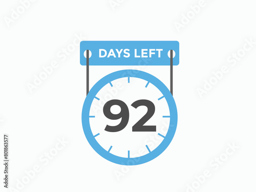 93 days to go countdown template. 93 day Countdown left days banner design. 93 Days left countdown timer