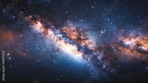 Stars of the Milky Way Galaxy shining in soft focus during a long exposure. Concept Astrophotography, Milky Way, Long Exposure, Soft Focus, Night Sky