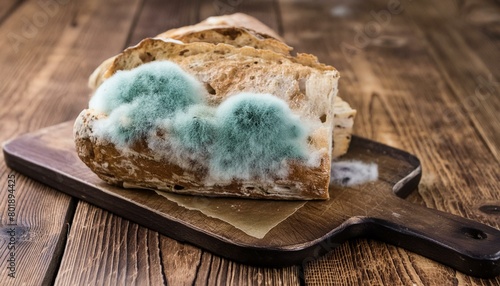 mold on bread on table