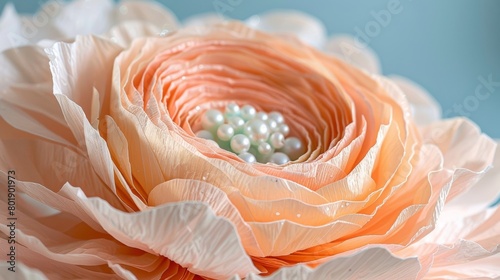 A luxurious paper flower kit with premium crepe paper detailed templates and glistening pearls for creating lifelike blooms.
