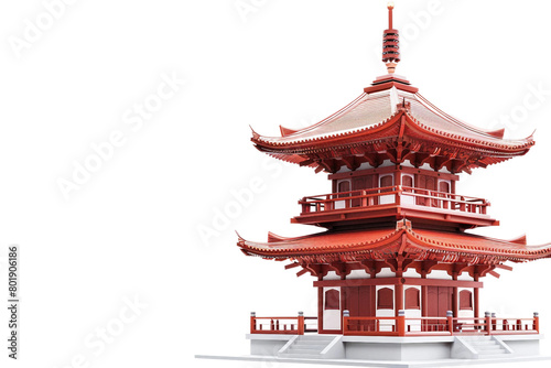 Pagoda Architecture On Transparent Background.