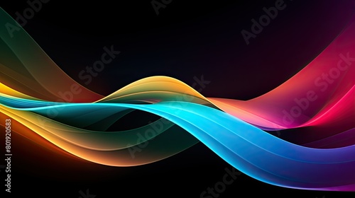 Vibrant abstract wavy lines in rainbow colors