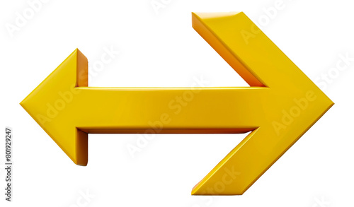Solid gold double-ended arrow, cut out - stock png.
