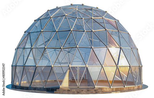 Modern geodesic dome structure, cut out - stock png.